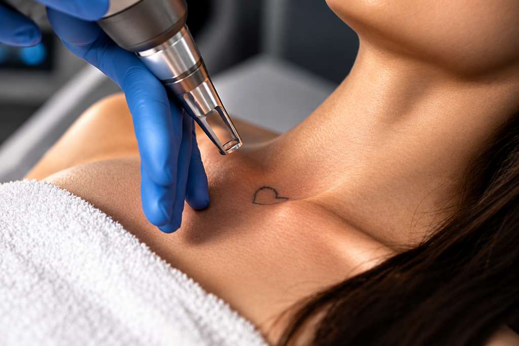 Tratamiento de eliminación de un tatuaje con láser